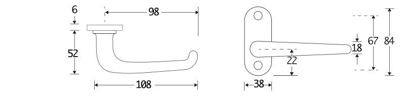 Amstelland deurkrukken Sabel 110 mm excl. rozetten, nikkel glans