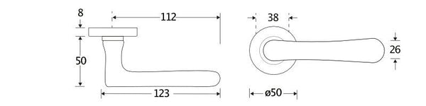 Amstelland deurkrukken Elegant XL excl. rozetten, chroom glans