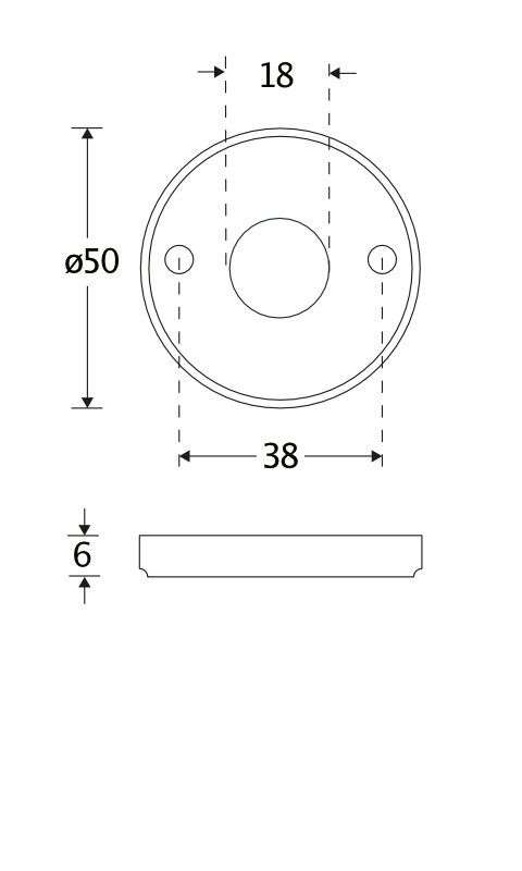 Amstelland krukrozetten ribbel rond 50 mm, messing ongelakt