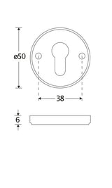 Amstelland cilinderrozet ribbel rond 50 mm, nikkel glans