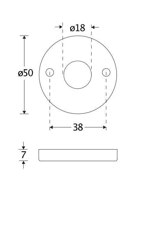 Amstelland krukrozetten glad rond 50 mm, chroom glans