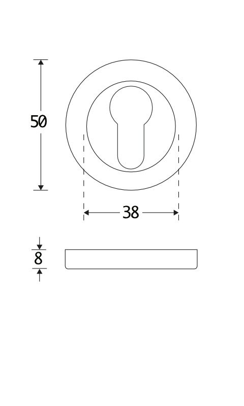 Amstelland cilinderrozet verdekt rond 50 mm, nikkel mat