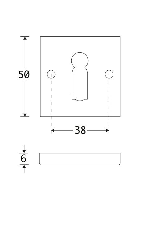 Amstelland Sleutelrozet vierkant 50mm, Burattato