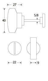 V&B stift 5+8x60 mm plat, messing ongelakt