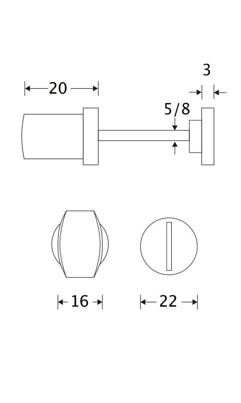 Nieuwland V&B stift 5+8x60 mm plat, nikkel mat