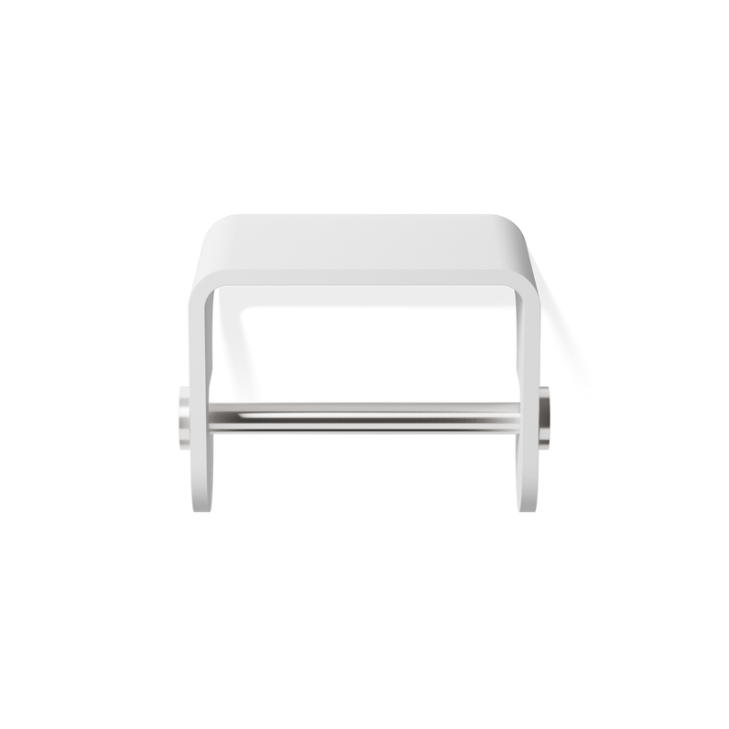 Decor Walther – Stone Toiletrolhouder Wit, RVS Mat (Wandmontage)