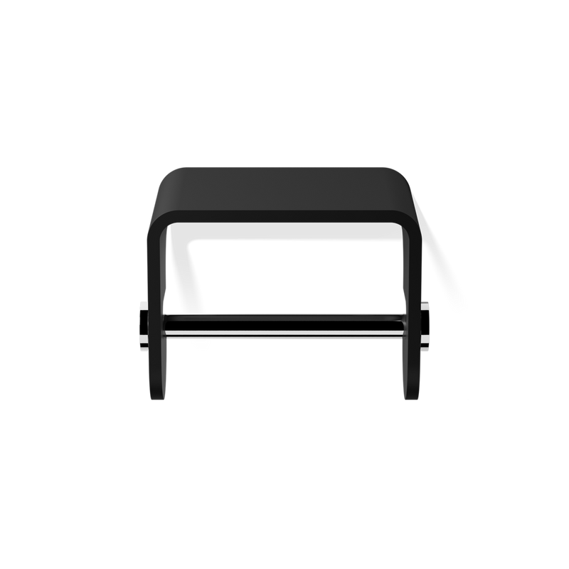 Decor Walther – Stone Toiletrolhouder Zwart, Chroom (Wandmontage)