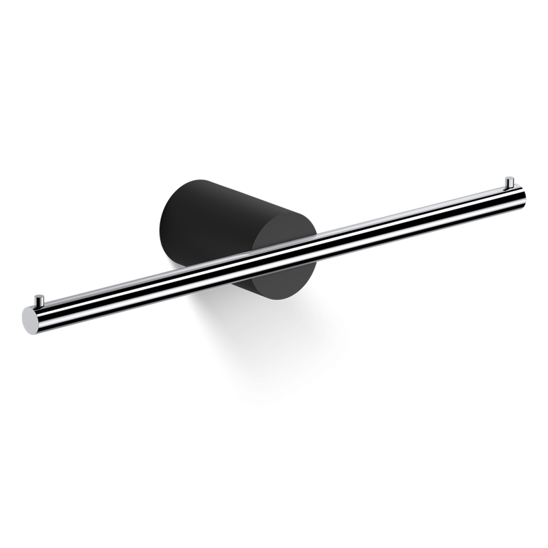 Decor Walther – Stone Toiletrolhouder Zwart, Chroom (Wandmontage)