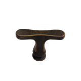 Pure deurkrukken PhT plat op rond rozet, Dark Bronze