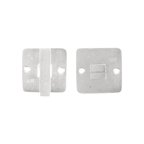 Pure V&B garnituur op vierkant rozet 50 mm, mat wit brons