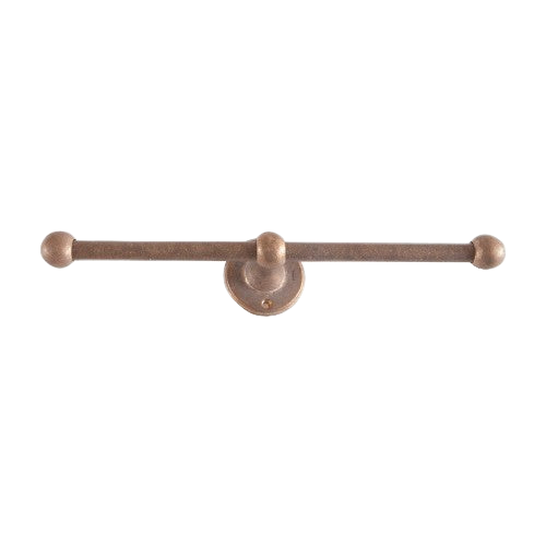 Pure WC rolhouder dubbel op rond rozet, ruw brons