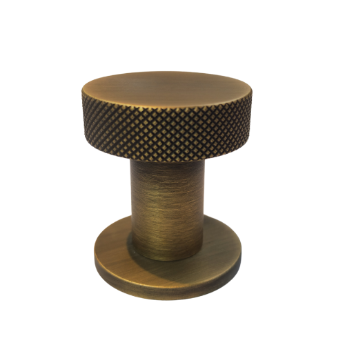 Aktuell deurknop stacked cross 50mm rond, brushed bronzo