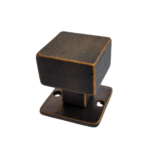 Pure vaste knop op vierkant rozet PQ45/50Q, Dark Bronze
