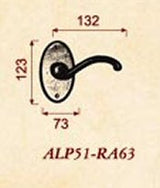 Giara deurkrukken ALP51/RA63 op ovaal rozet, zwart brons
