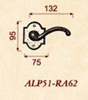 Giara deurkrukken ALP51/RA62 op rozet 95x75 mm, zwart brons