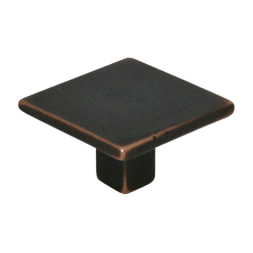 Fama meubelknop rechthoekig strak 45 x 28mm, verdonk. brons