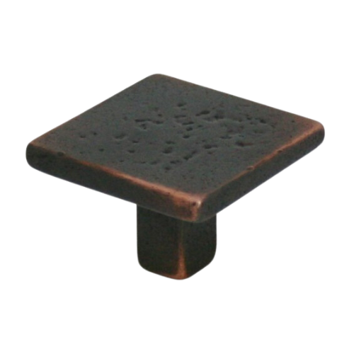 Fama meubelknop vierkant strak 35 x 22mm, verdonk. brons
