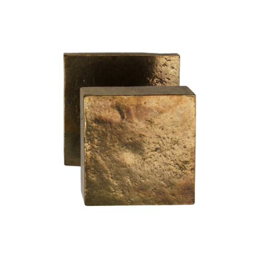 Fama voordeurknop PL1623 vierkant 70 x 70mm, natuur brons