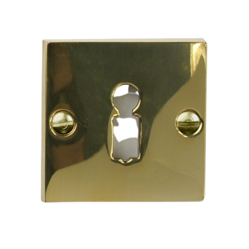 Bauhaus sleutelrozet vierkant 50 mm, messing ongelakt