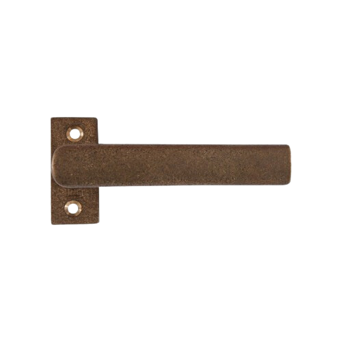 Pure deurkruk strak PH1930 op rechthoekig rozet, ruw brons