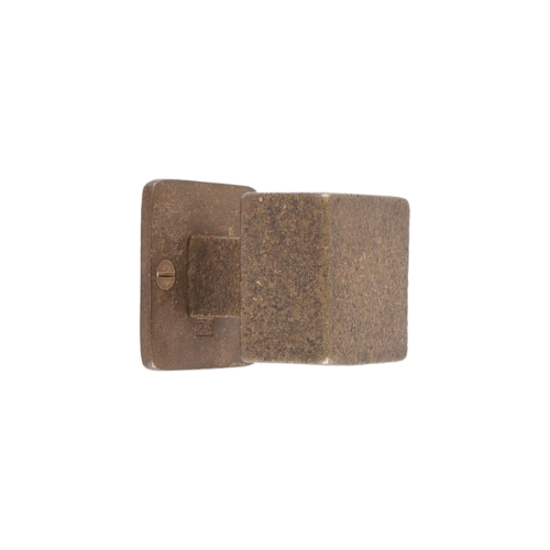 Pure vaste knop op vierkant rozet PQ45/50Q, ruw brons