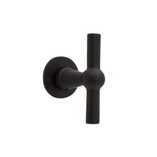 CDF deurkrukken T-model BECDF"T"/R326B rond rozet, zwart