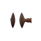 CDF meubelknop ovaal met spitse punt 45 mm, roest