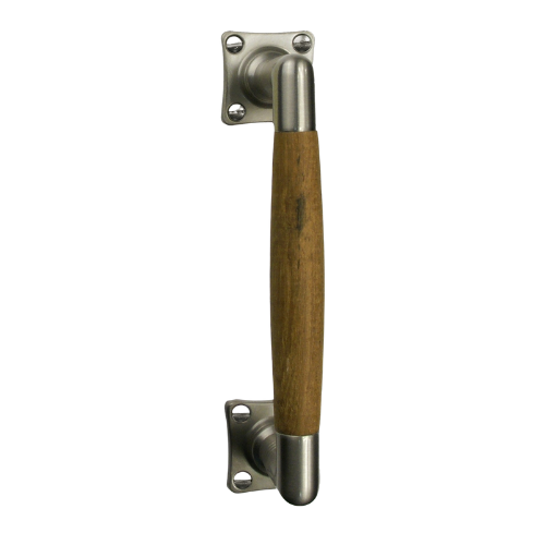 Eemland deurgr. 175 mm met vierkant rozet, nikkel mat/teak