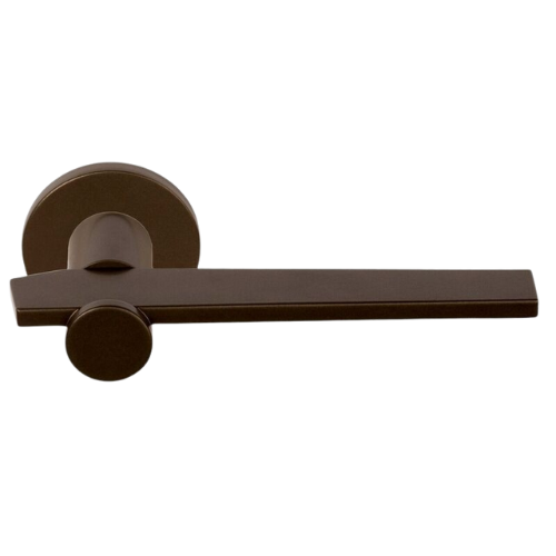 TENSE BB100-G deurkruk geveerd op rond rozet, mat brons