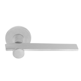 TENSE BB100-G deurkruk geveerd op rond rozet, RVS mat