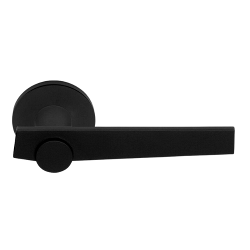 TENSE BB101-G deurkruk geveerd op rond rozet, mat zwart