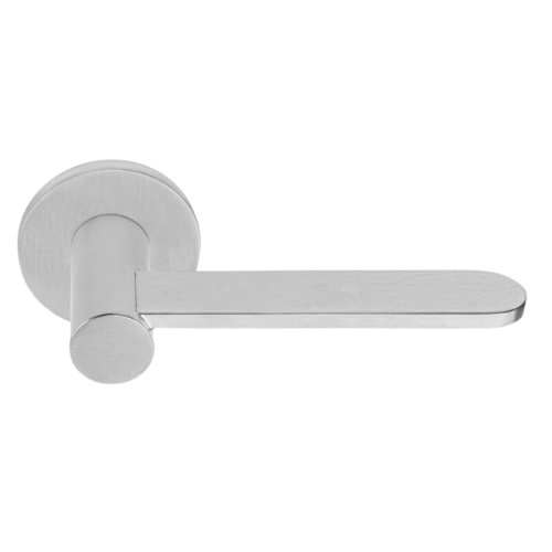 TENSE BB102-G deurkruk geveerd op rond rozet, RVS mat