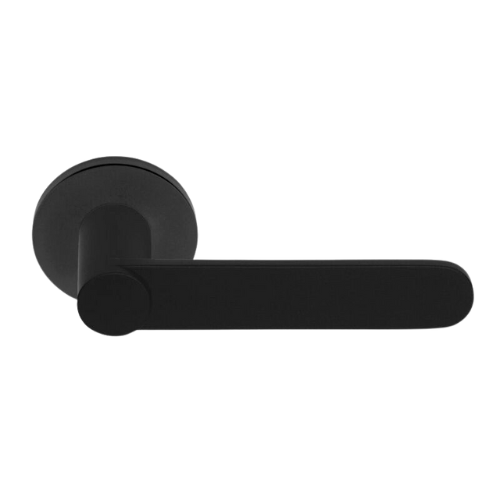 TENSE BB103-G deurkruk geveerd op rond rozet mat zwart