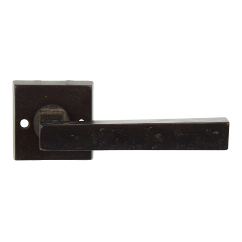 Giara deurkrukken M12/R12 op vierkant rozet 50mm, verd.brons