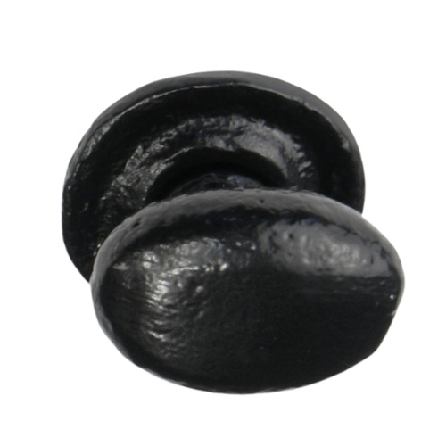 Kirkpatrick meubelknop ovaal 35x25 mm. rozet 38 mm, zwart