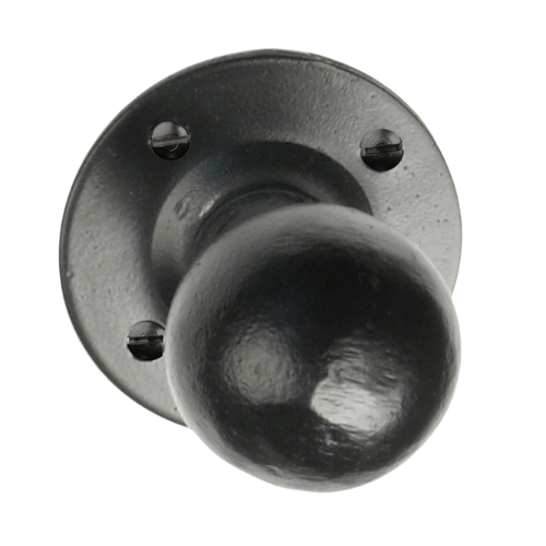 Kirkpatrick knopkruk kogel 44mm op ronde rozet 63 mm, zwart