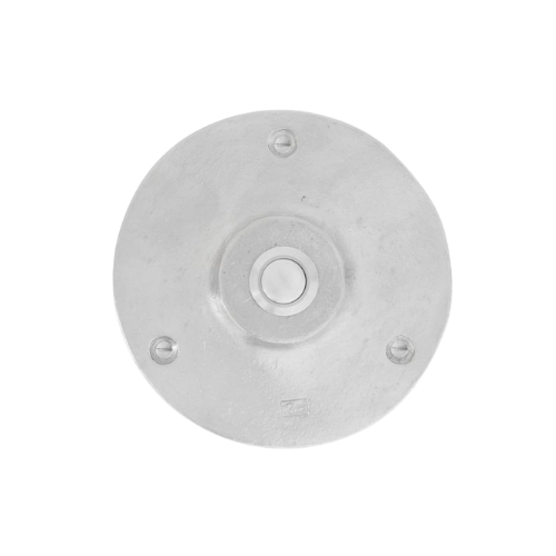 Pure beldrukker op RO90 rozet 90 mm, mat wit brons