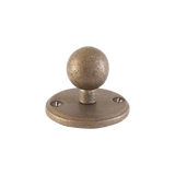 Pure kapstokhaak kogel PT/R op rond rozet, ruw brons