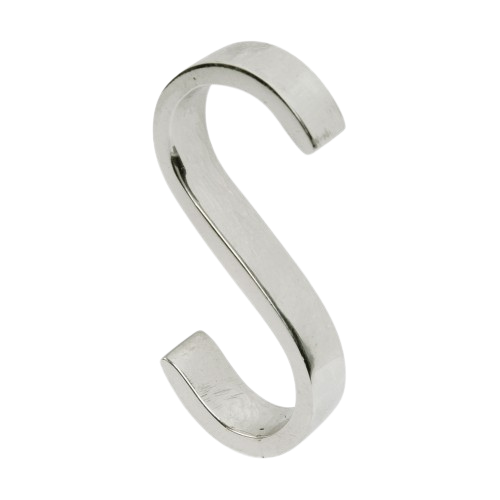 Pure keuken roede S-haak PRhs 60 mm, wit brons