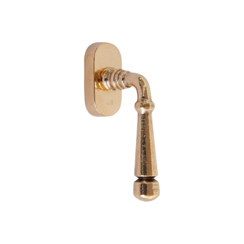 Pure raamkruk model Ph1830 op ovaal rozet, ruw brons gepol.