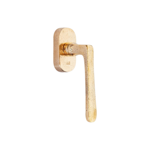 Pure raamkruk model PhL op ovaal rozet, ruw brons gepolijst