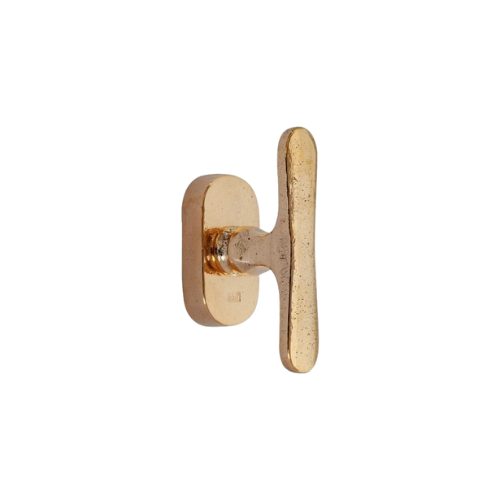 Pure raamkruk model PhT op ovaal rozet, ruw brons gepolijst