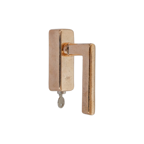 Pure raamkruk recht Ph1920 afsluitbaar, ruw brons gepolijst