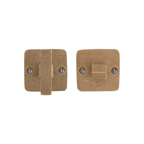 Pure V&B garnituur op vierkant rozet 50 mm, ruw brons