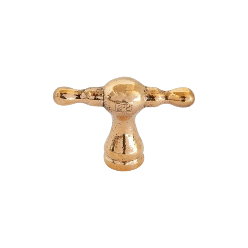 Pure meubelknop T kraantje TAP 45 mm, ruw brons gepolijst