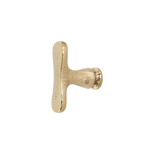 Pure meubelknop T afgerond PBU 45 mm, ruw brons gepolijst
