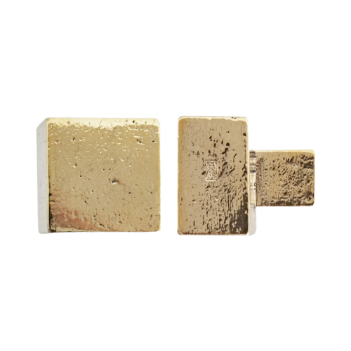 Pure meubelknop vierkant PQ 35 mm, ruw brons gepolijst