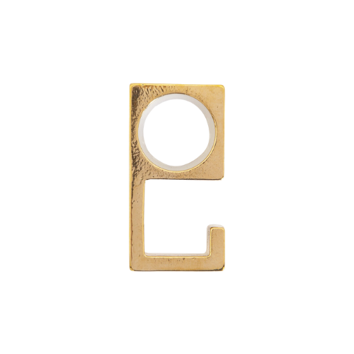 Pure haak Q, ruw brons gepolijst