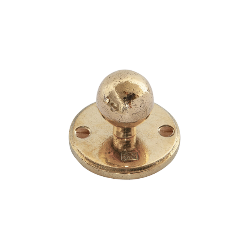 Pure kapstokhaak kogel PT/R op rond rozet, ruw brons gepol.