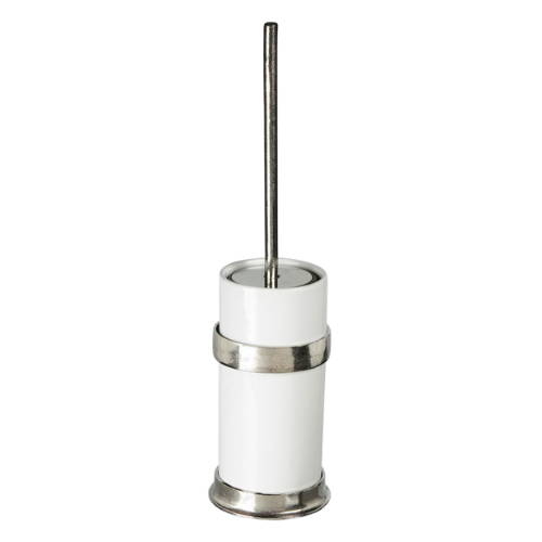 Pure toiletborstelhouder vrijst, porselein wit/wit brons